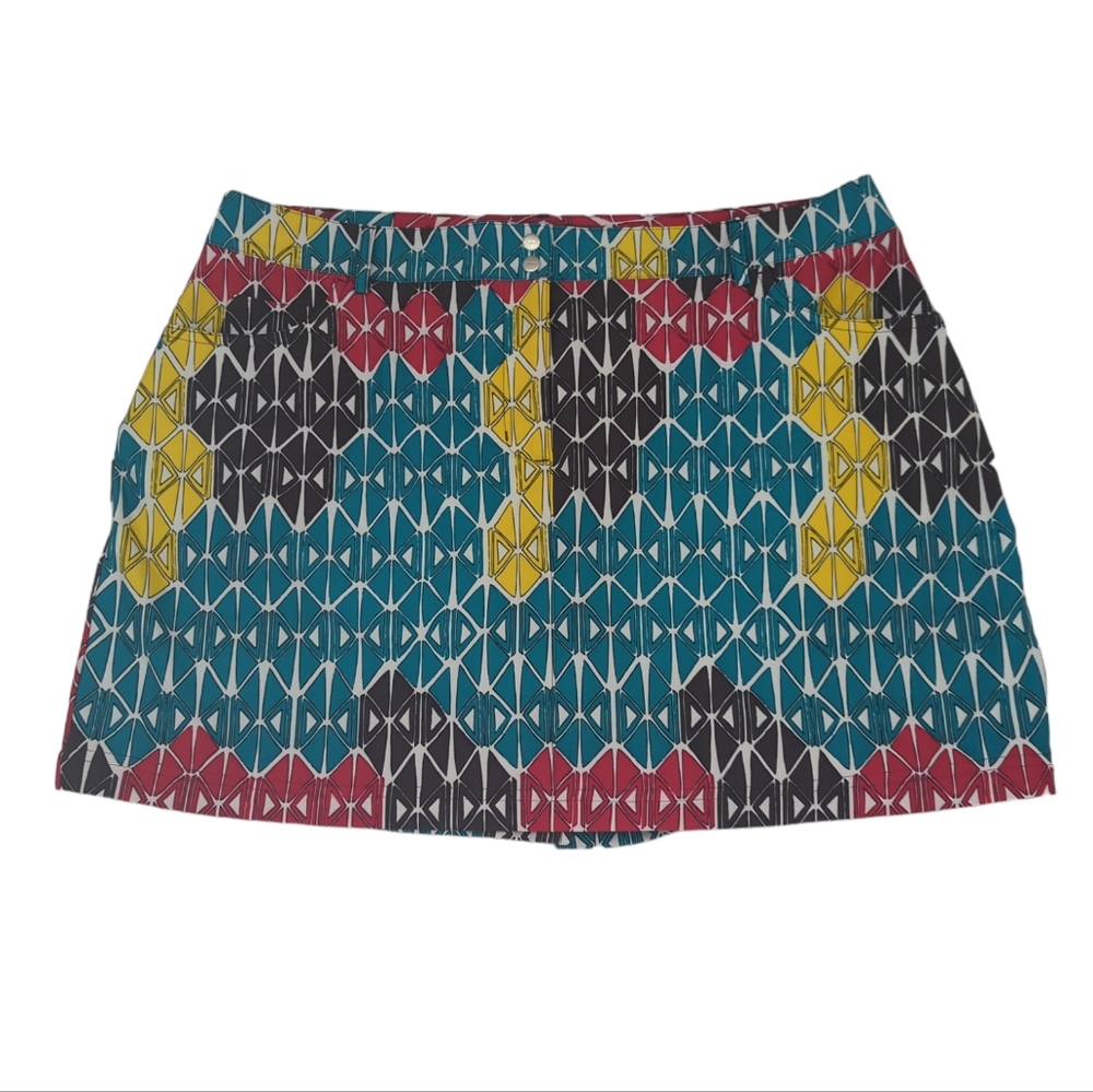 Slazenger Skort, skirt w/ shorts, golf, tennis, casual, geometric design, sz 12